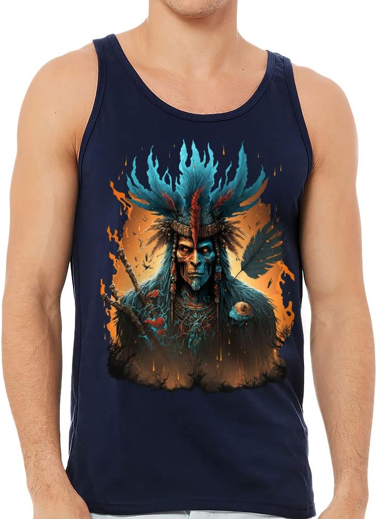 Fantasy Print Tank - Multicolor Workout Tank - Creepy Jersey Tank