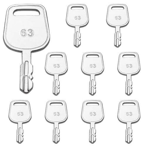 John Deere - Llave de cortacésped, paquete de 10 llaves de encendido para equipo de tractor GY20680 para AM131946, AM135345 y M153650