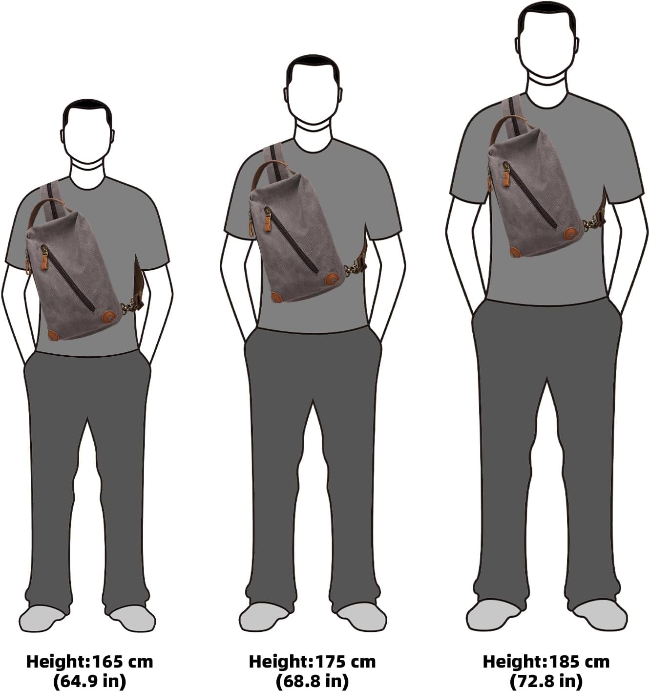 KL928 Canvas Sling Bag crossbody Bags Small Backpack Pack Travel Purse convertible purses for Women Men - Image 5