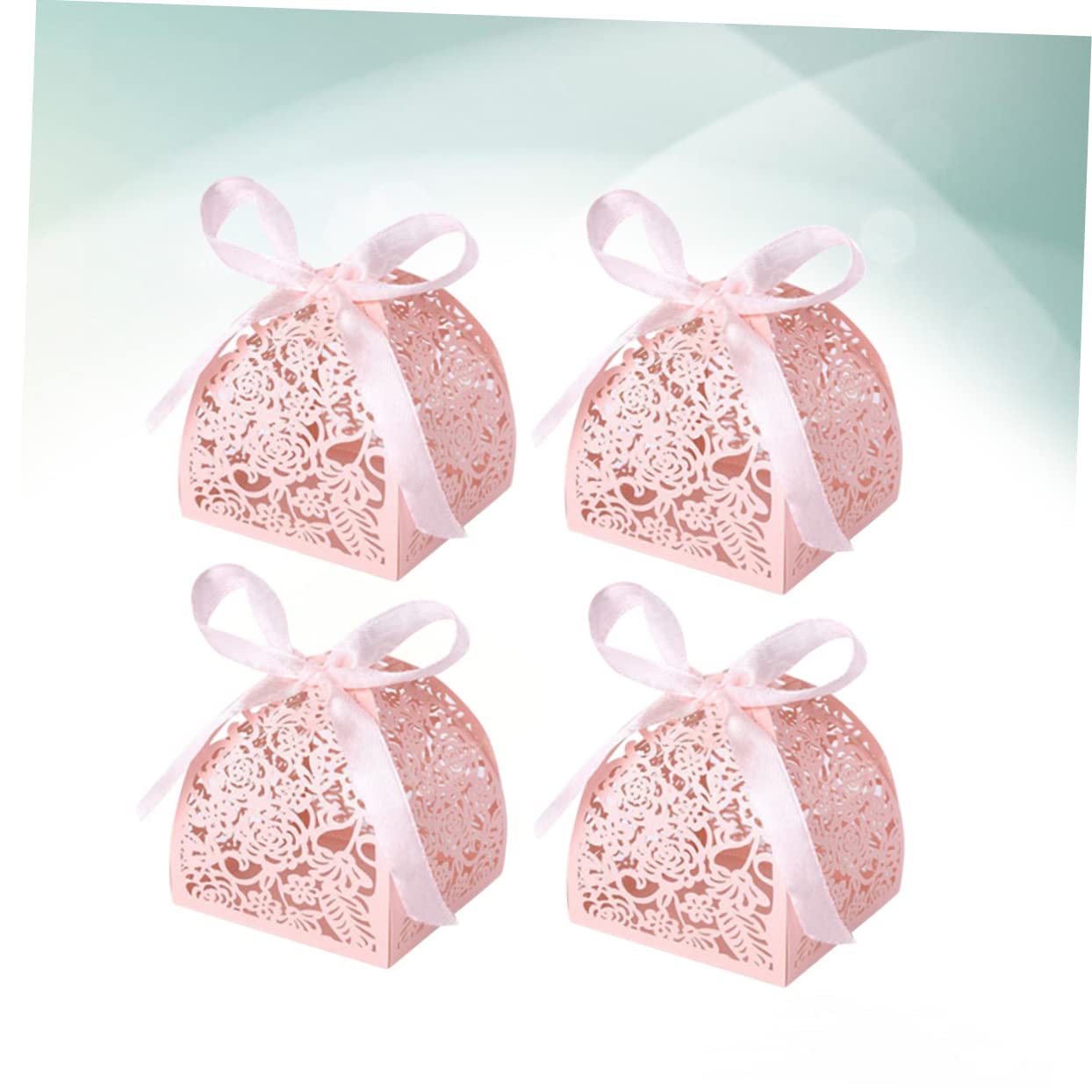 Abaodam 100pezzi Scatole Di Carta Forma Di Rosa Con Design Laserato Confezione Per Matrimonio Compleanno e Anniversari Per Portaconfetti e Regali Di Festa