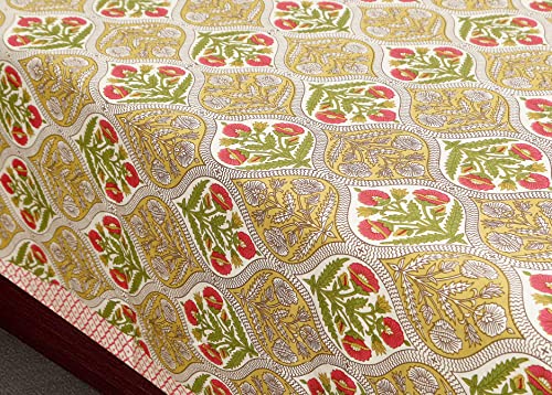 Image of 300 TC 100% Cotton Bedsheet for Double Bed King Size with 2 Pillow Covers | Breathable & Super Soft Rajasthani Sanganeri Jaipuri Printed Bed Sheet - 90 * 108 Inches (Damask Brown)