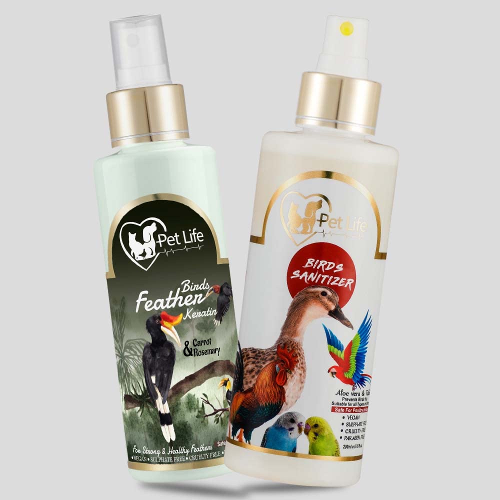 Petlife Birds Sanitizer 200 Ml + Birds Feather Keratin 200 Ml-Waterless/Dry/Spray For Poultry Birds,Parrots,Sparrow,Pigeon-Strong/Healthy Feathers|Control Breakage Of Feathers -All Bird Type (B0B5J8DJ28) Amazon Price History, Amazon Price Tracker