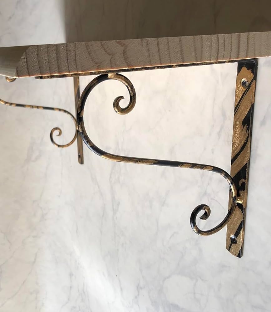 お値下げ！3個 FUTAGAMI 真鍮製 L字型棚受け ゴールド大 棚受け