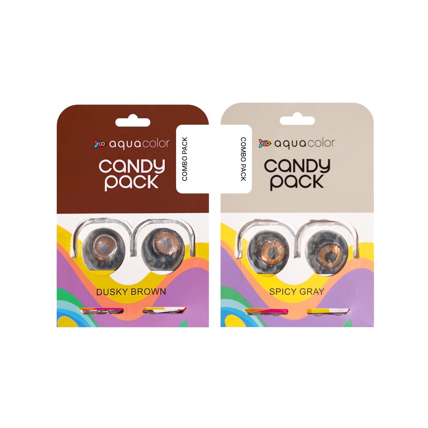 Aquacolor Daily Disposable Contact Lens- Dusky Brown and Spicy Grey |2 Candy Packs(2 Lens Each) | Zero Power-image-5