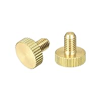 Vista 32 de uxcell Tornillos moleteados para pulgar, pernos planos de latón M3x4mm, sujetadores para PC, electrónicos, mecánicos, 2