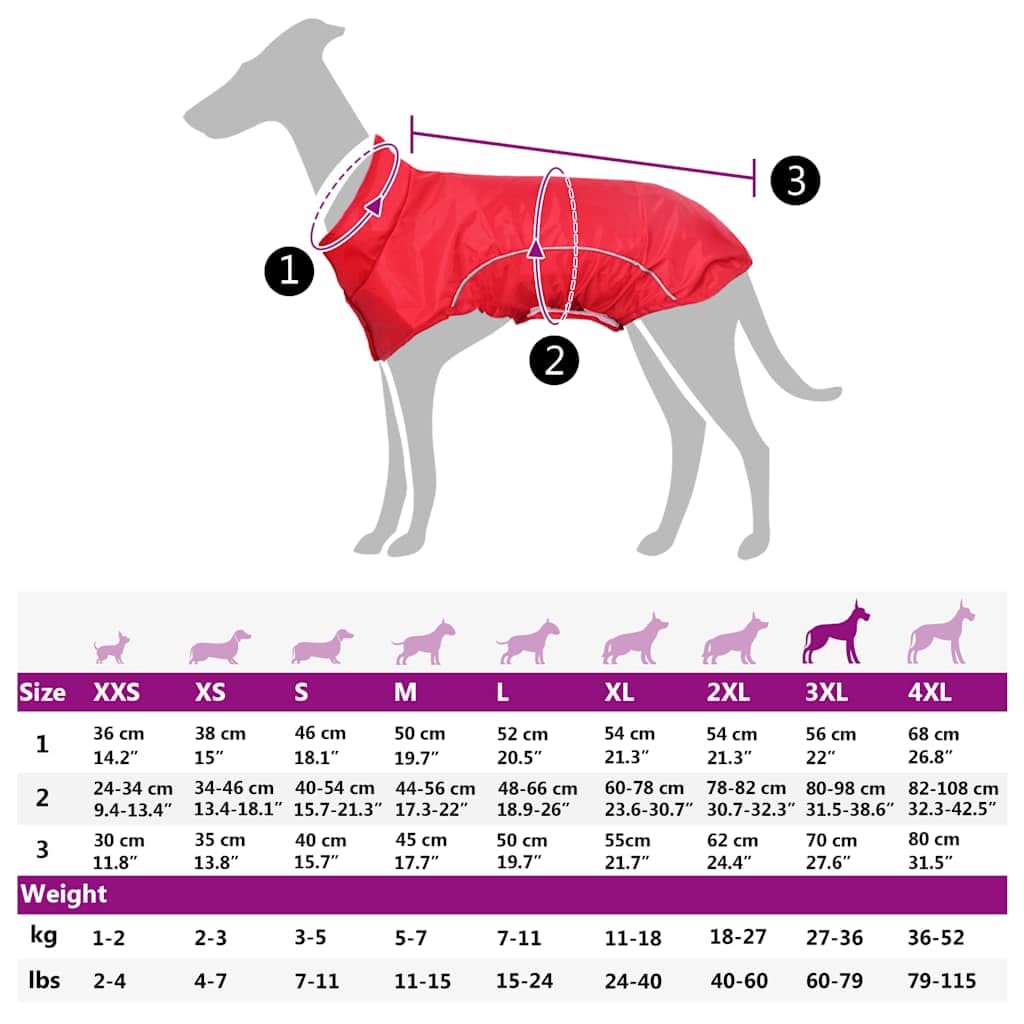 Chubasquero para perros con tiras reflectantes de poliéster, color rojo, talla 3XL, impermeable y resistente al viento, transpirable para invierno y otoño, con cierre de y orificio para el