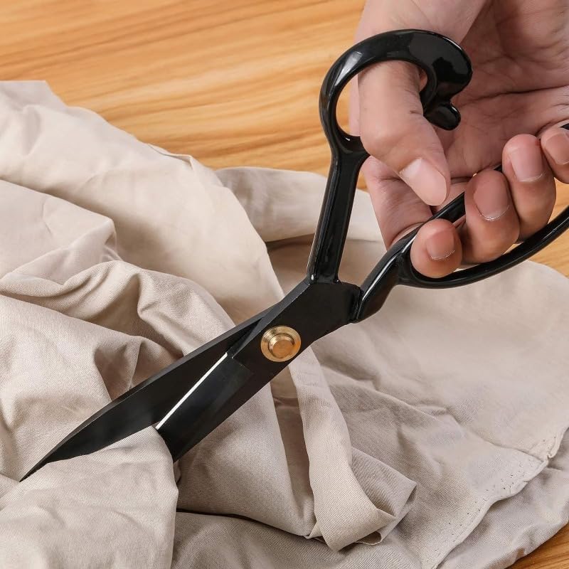 10 In Heavy Duty Tailor Scissors - Professional High Carbon Steel Sewing Shears for Fabric Leather Cutting, Ergonomic Industrial Dressmaking Scissors for Crafting Office, Ideal Sewing Gift for Tailors
