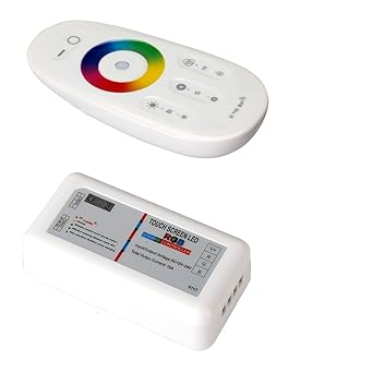 BZONE RF LED Remote Controller, 2.4GHz Wireless RF Touch LED RGB Dimmer Controller for 5050 3528 RGB LED Strip Light 12V/24V