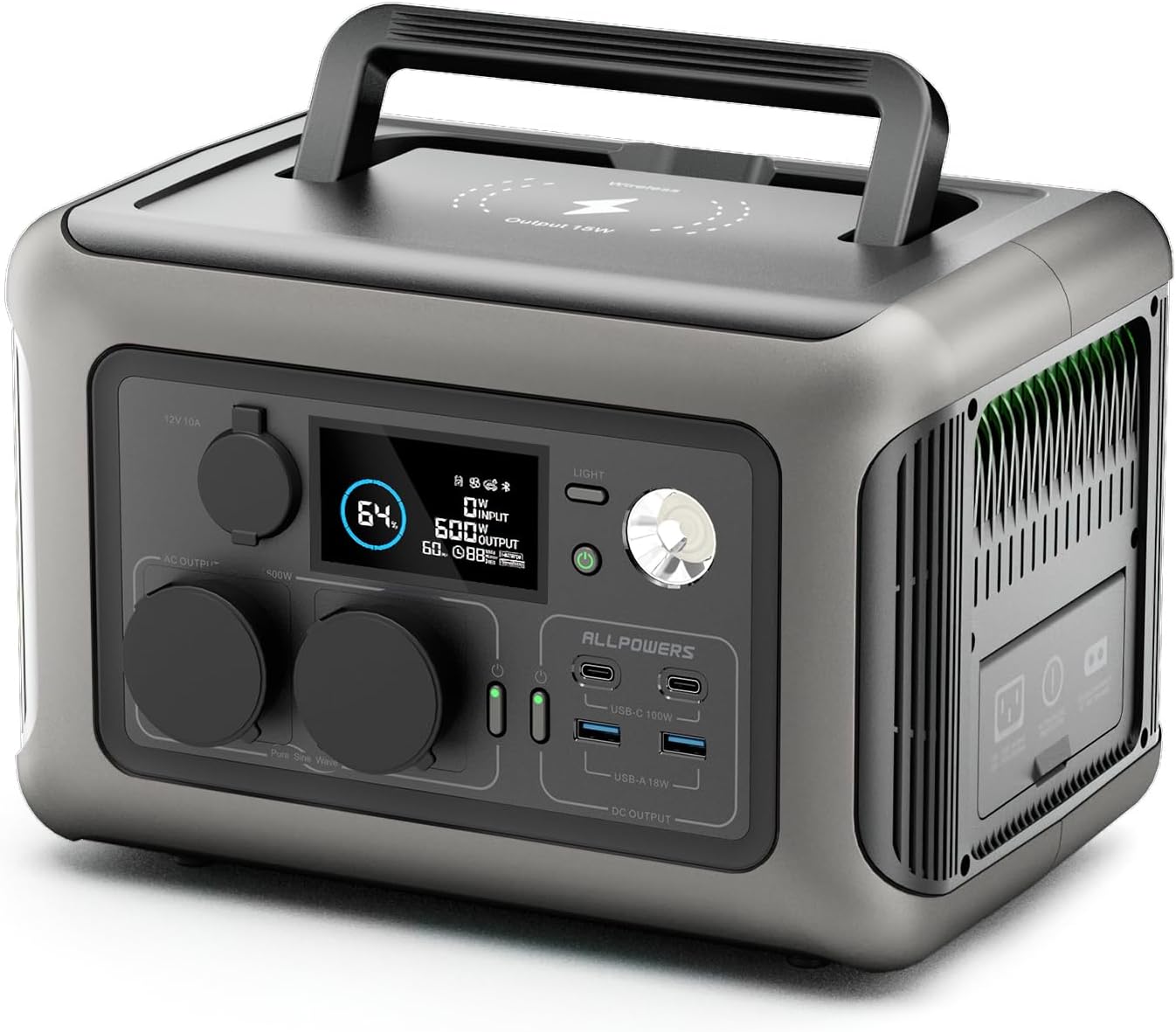 ALLPOWERS Centrale Elettrica Portatile R600 - 299Wh 600W, Batteria LiFePO4, Ricarica Rapida 1h - Foto 5