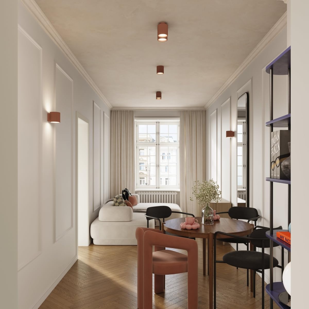 SOLLUX lighting Applique d'intérieur - Applique en aluminium - 1 lumière - Ampoule LED - Mocha Aura