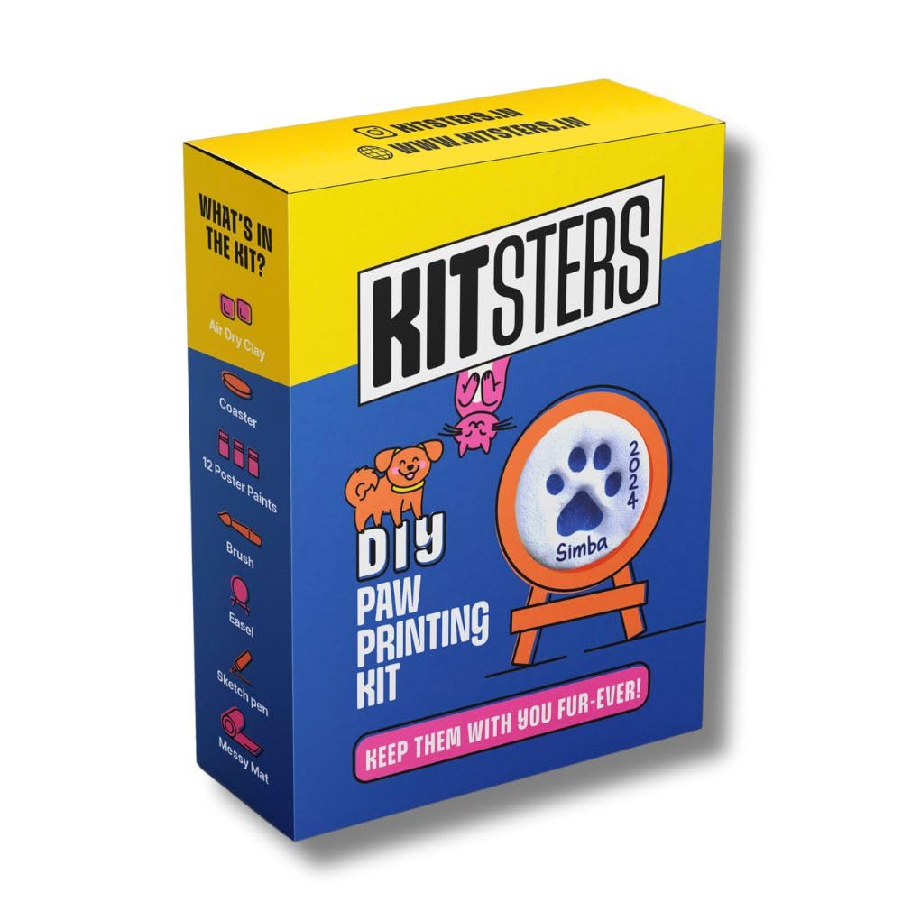 KITSTERS | DIY Paw Printing Kit for Cats and Dogs | Paw Prints of Your Little Fur Babys | Fun Activity for Pet Parents - Memories | Art & Craft - Mould Cast - Epoxy Resin | Video Workshop Included (B0CRPC7B2F) Amazon Price History, Amazon Price Tracker