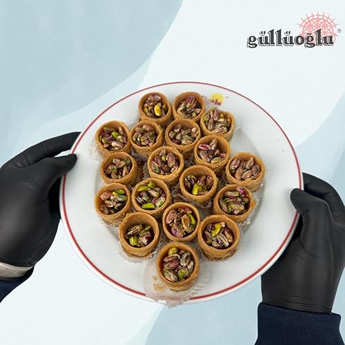 Miniatura 7 de Gulluoglu Pistachio Bird's Nests Baklava (Osh El Bulbul), 18 piezas 1.29lb - 585gr (Pistachio) Gulluoglu Traditionatl Turco Premium Baklava de
