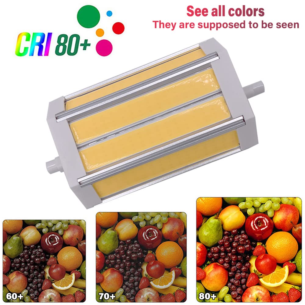 Ampoule LED R7S 118 Mm, Équivalent 300 W, Culot R7S 30 W, Ampoule COB À Double Culot J118, Intensité Variable 3 000 LM，Warm White 3000k
