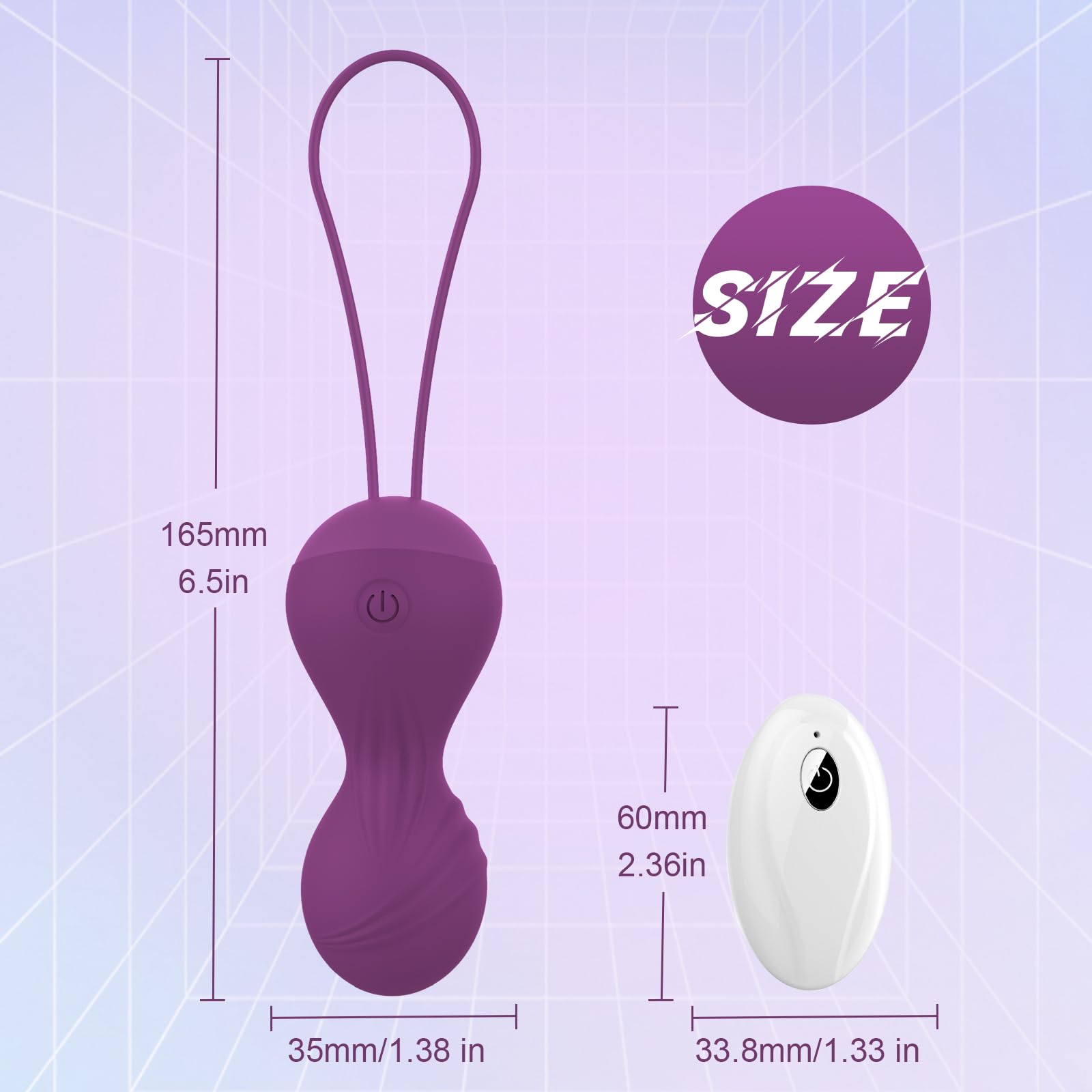 Vibratore con telecomando, 10 modalità di vibrazione per il punto G e il clitoride, sex ball con telecomando, sex toy per coppie e donne, uovo vibrante ricaricabile, viola
