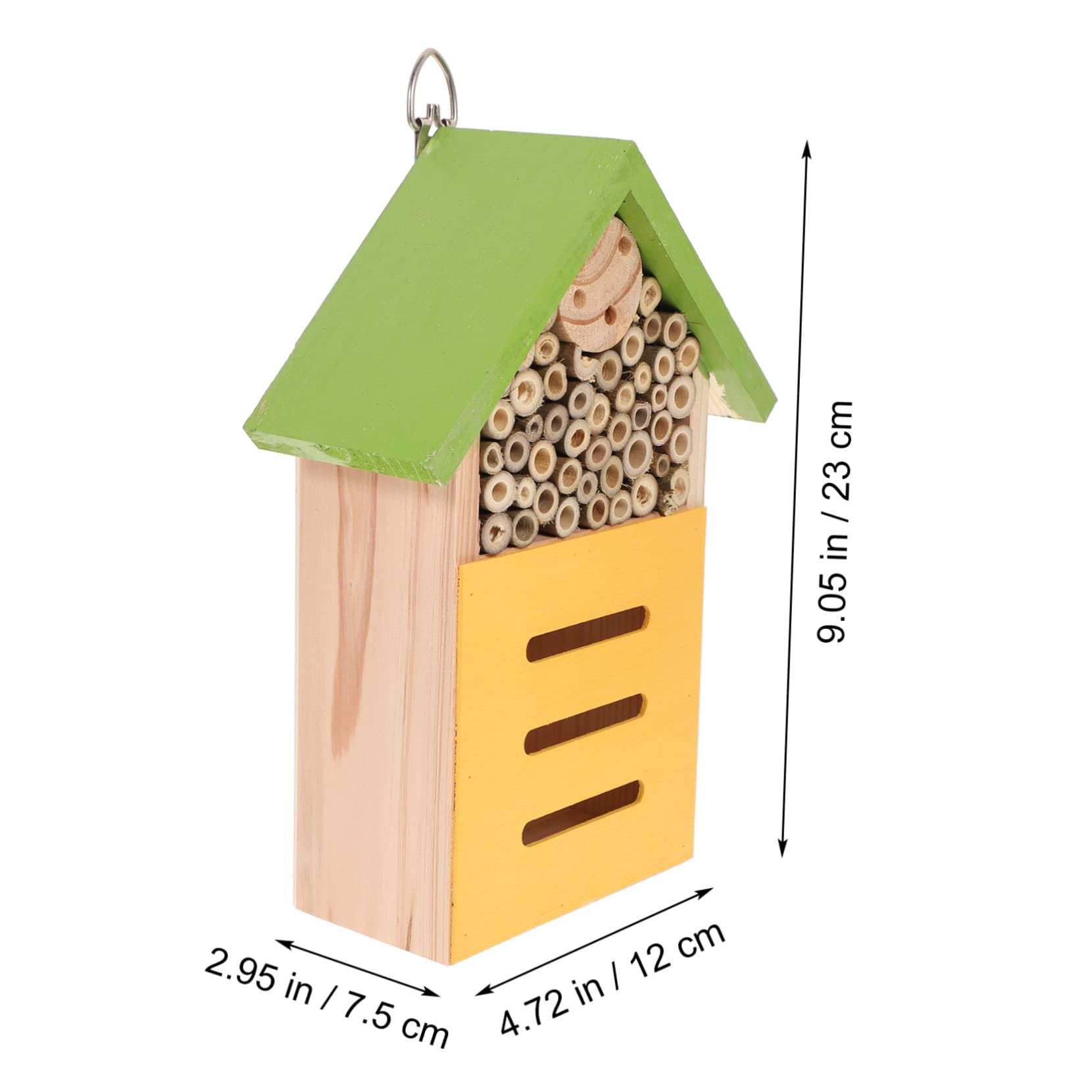 Casetta Decorativa in Legno per Insetti, Rifugio da Giardino Verde, Stile Casetta Rustica per Esterni, Elemento Naturale