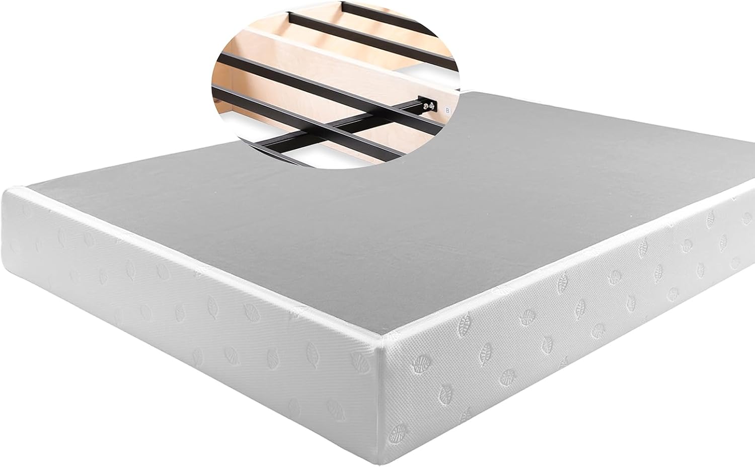 Panana Full 5 Inch Metal+Wood Box Spring, Mattress Foundation with Fabric Cover, Easy Assembly, Noise Free, Anti-Slip