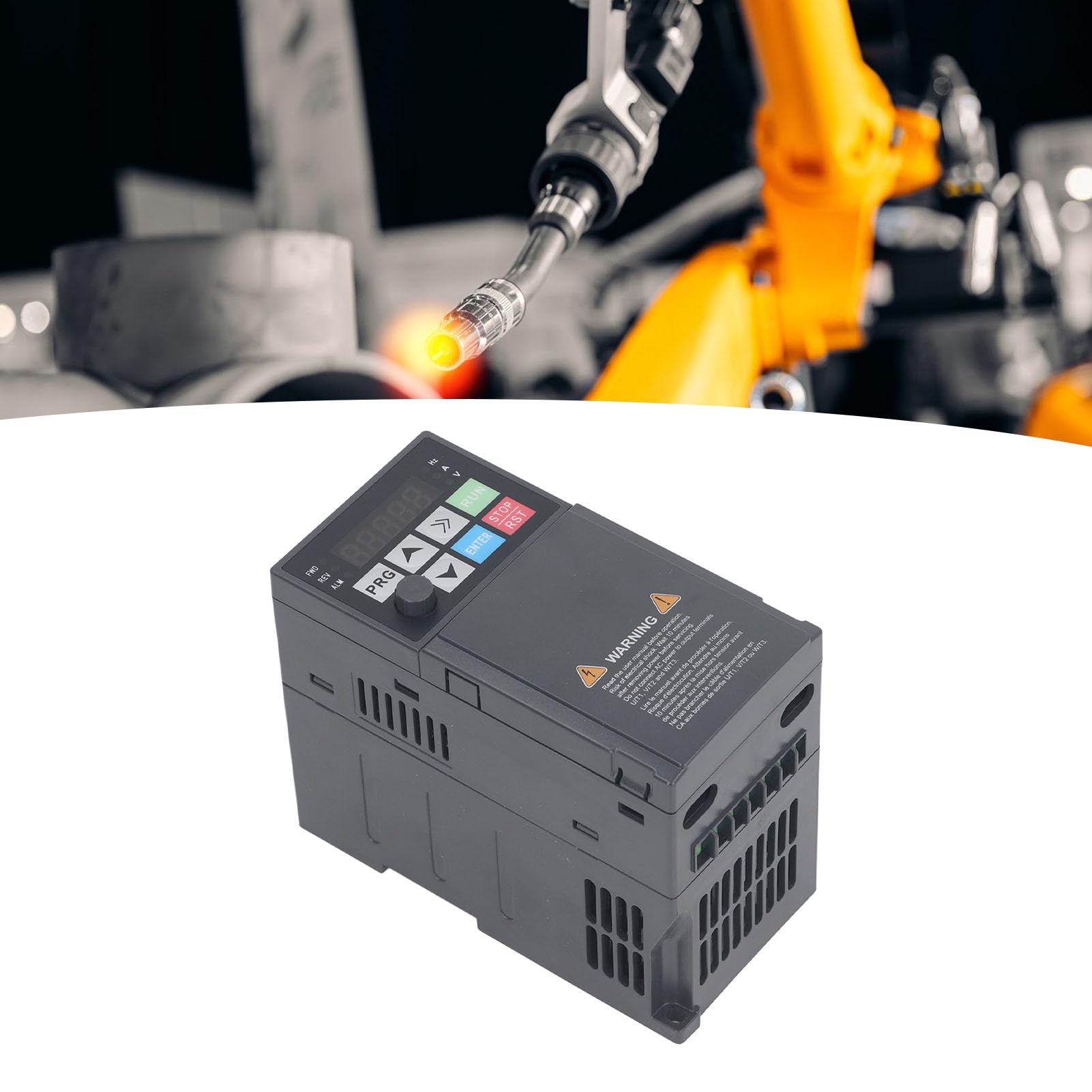 Variateur de Fréquence 2,2 KW, Onduleur Vectoriel de Sortie triphasé AC380 V 0-320 Hz, Technologie Avancée, Convivial, pour Matériau de qualité Industrielle avec Refroidissement