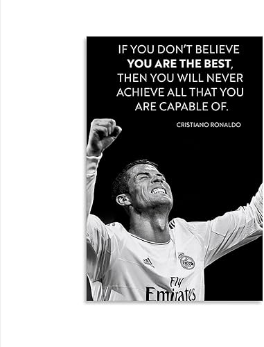 Miniatura 1 de Hairxr Póster de fútbol motivacional para decoración de pared, pósteres de fútbol, arte de pared para dormitorio de niño, estilo sin marco, 12 x 18