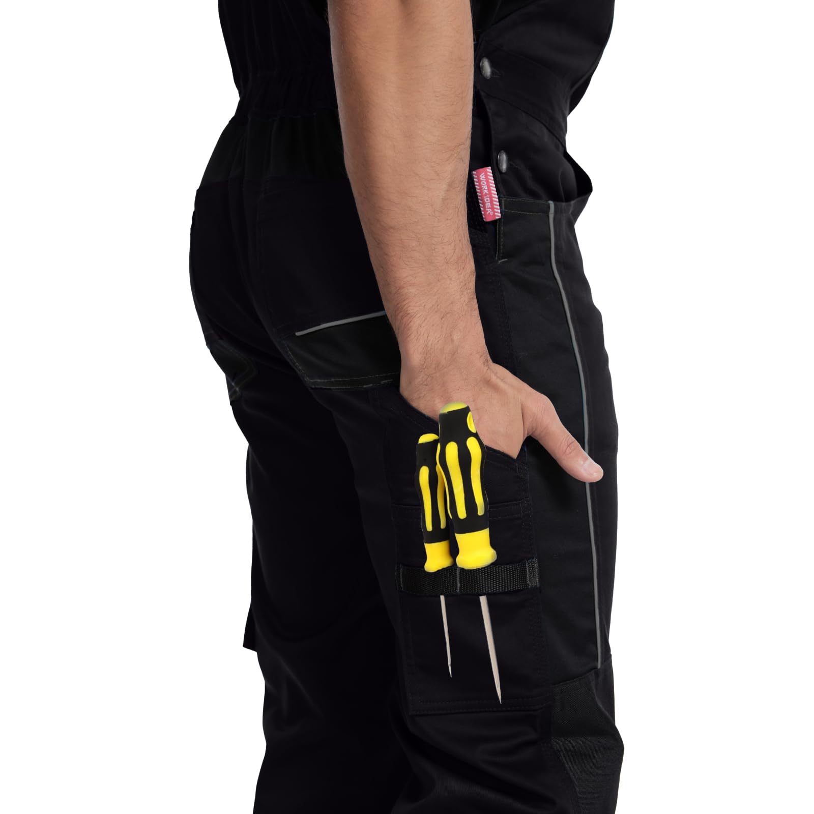 WORK IDEA Pantalón de Trabajo elástico para Hombre con múltiples Bolsillos y Bolsillos para Herramientas