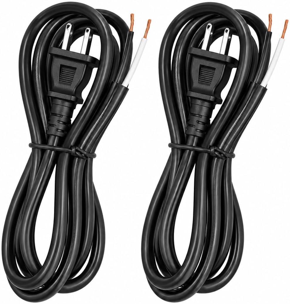 2 Pack 6FT 18AWG 2 Prong Power Cord, Power Tool Replacement Cord
