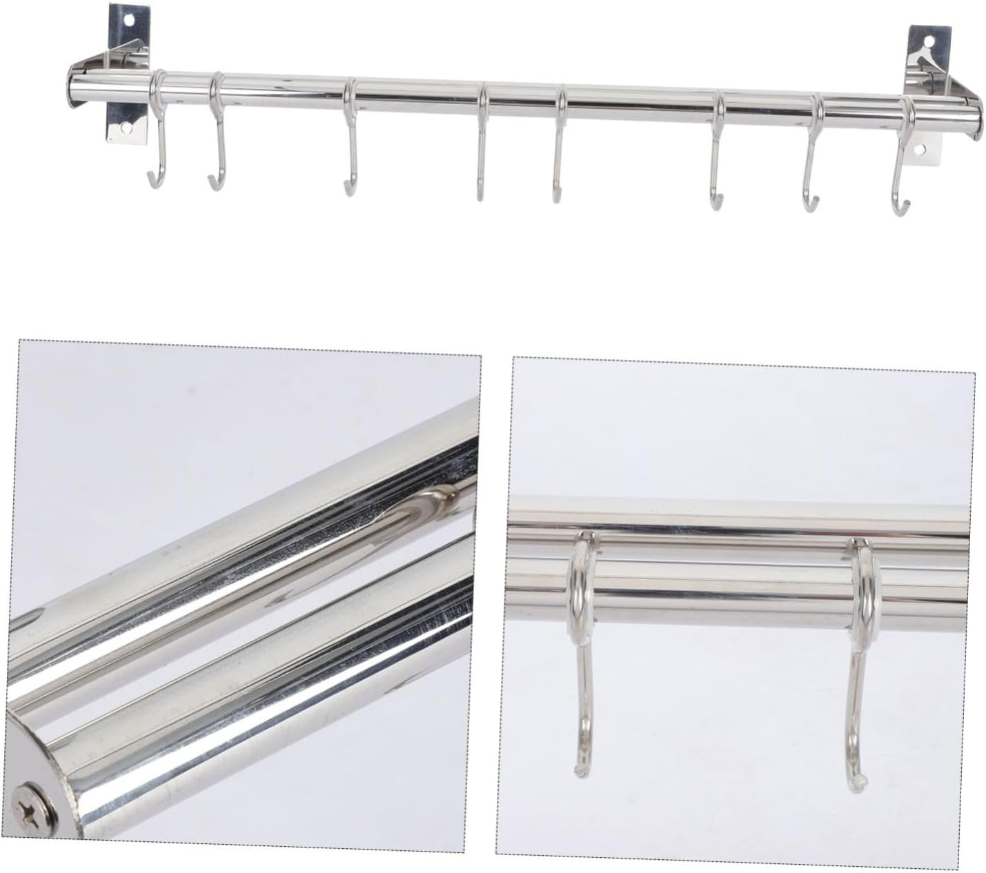 Alipis Wall Mounted Kitchen Utensil Rack Hanger with Hooks and Easy to Install Utensil Storage for Organization