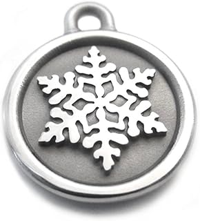 Large Stainless Steel Snowflake Pet ID Tag