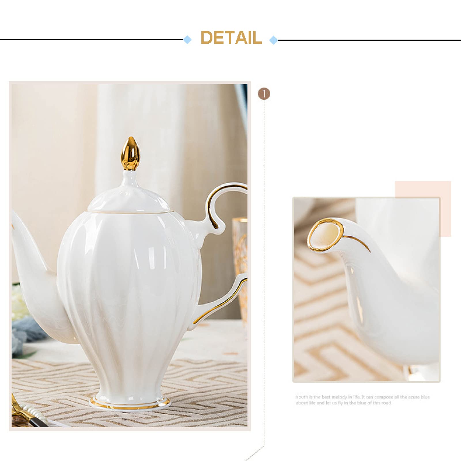zestaw do herbaty Zestaw do herbaty dla dorosłych Porcelana Kawa Herbata Zestawy upominkowe Filiżanki i dla 6 osób z ceramicznym czajnikiem i cukiernicą
