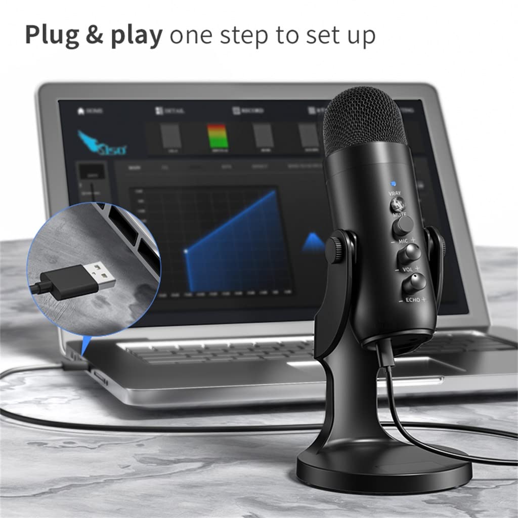 Mikrofon USB Profesjonalny mikrofon pojemnościowy Komputer Laptop Studio nagrań Śpiewanie gra Streaming Transmisja na żywo