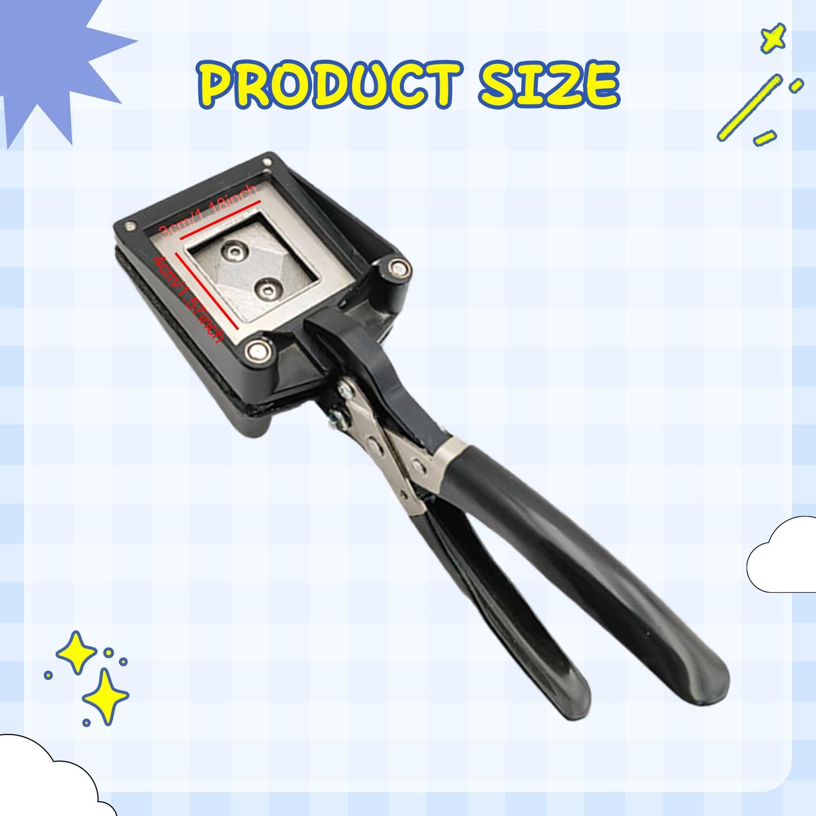 Generic Taglierina Portatile in Metallo per Foto, Fustella E Perforatrice per Carta, Ideale per Biglietti Da Visita, Documenti D'identità, con Im, 3 Cmx4 Cm