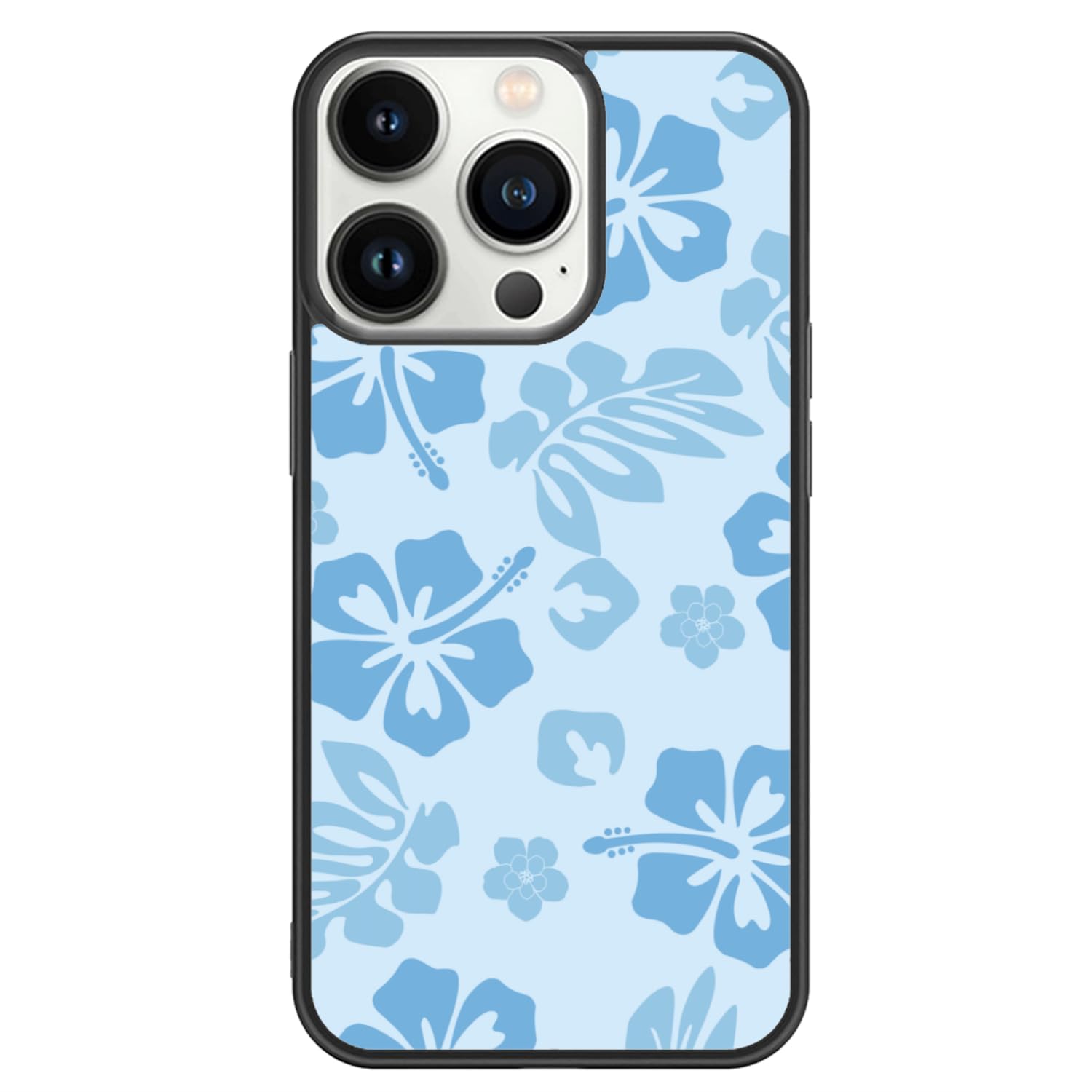 Shockproof Blue Hibiscus Floral Phone Case For Bahrain - View #2