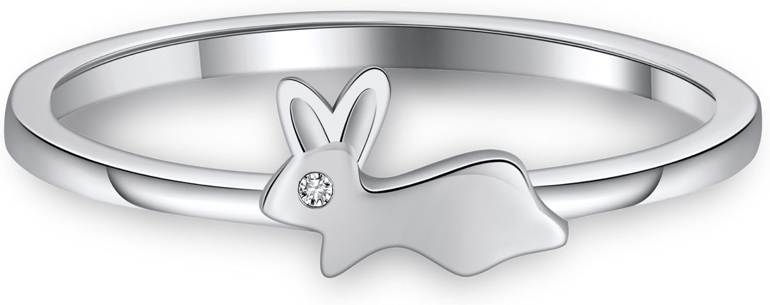 Bunny Rabbit Ring for Women by Ginger Lyne |Small 925 Sterling Silver Easter Ring for Her Petite Pet Jewelry Collection