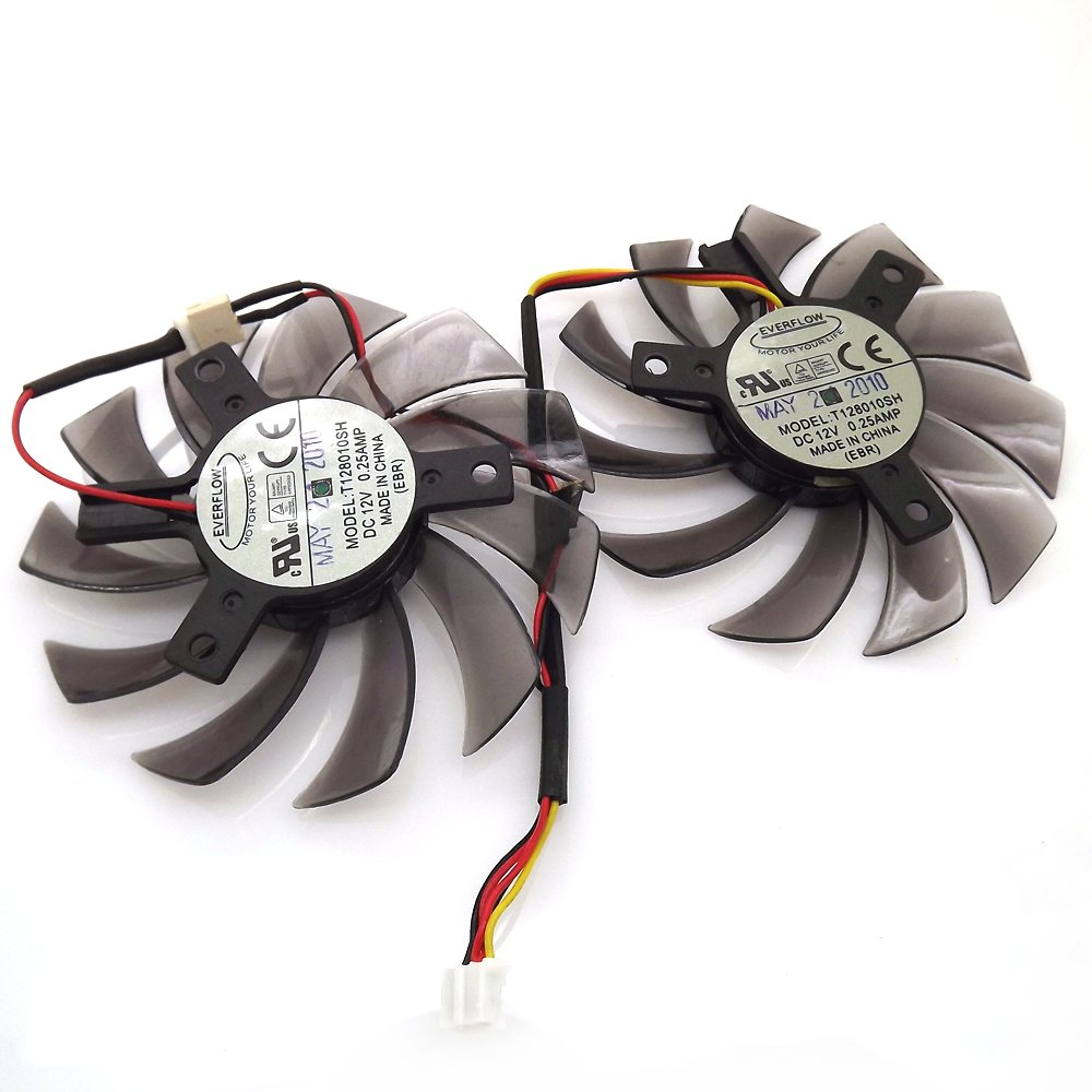 T128010SH 12V 0.25A 75mm 3 Pin Replacement Cooling Fan For GV-R585OC-1GD GV-N460OC-1GI Graphics Card Fan