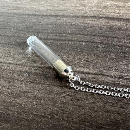 Xusamss Fashion Stainless Steel Glass Container Tube Ashes Urn Pendant Keepsake Cremation Memorial Necklace4