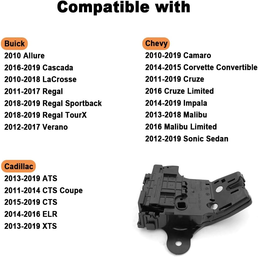Trunk Latch Lock Actuator Compatible with 2010-2019 Cruze Impala Malibu Sonic Corvette Camaro Regal LaCrosse Verano Allure ATS CTS ELR XTS 13501988 940-108