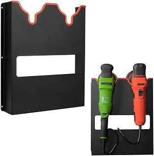 Maxshine Universal Dual Polisher Wall Holder – Fits Dual Action & Rotary Polishers with Cord Organizer – Space-Saving Wall Mount Rack – Car Detailing Storage Accessory (Logo)