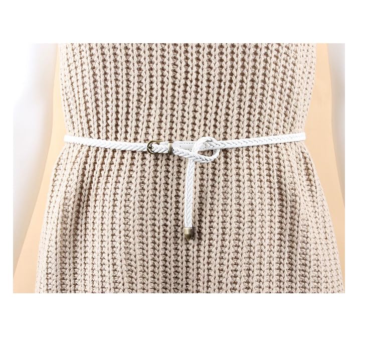 COTIM COYIN Women's Skinny Braided Leather Belts, Thin Woven Waist Belts for Jeans, Pants, Dresses4