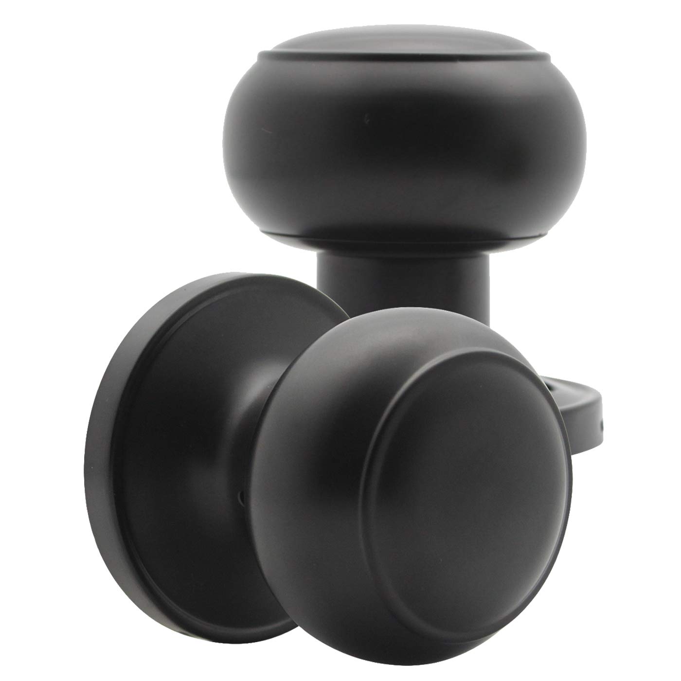 GobricoBlack Passage Door Lock Keyless Flat Ball Knobs for Hall or Closet Interior Door 2Pack