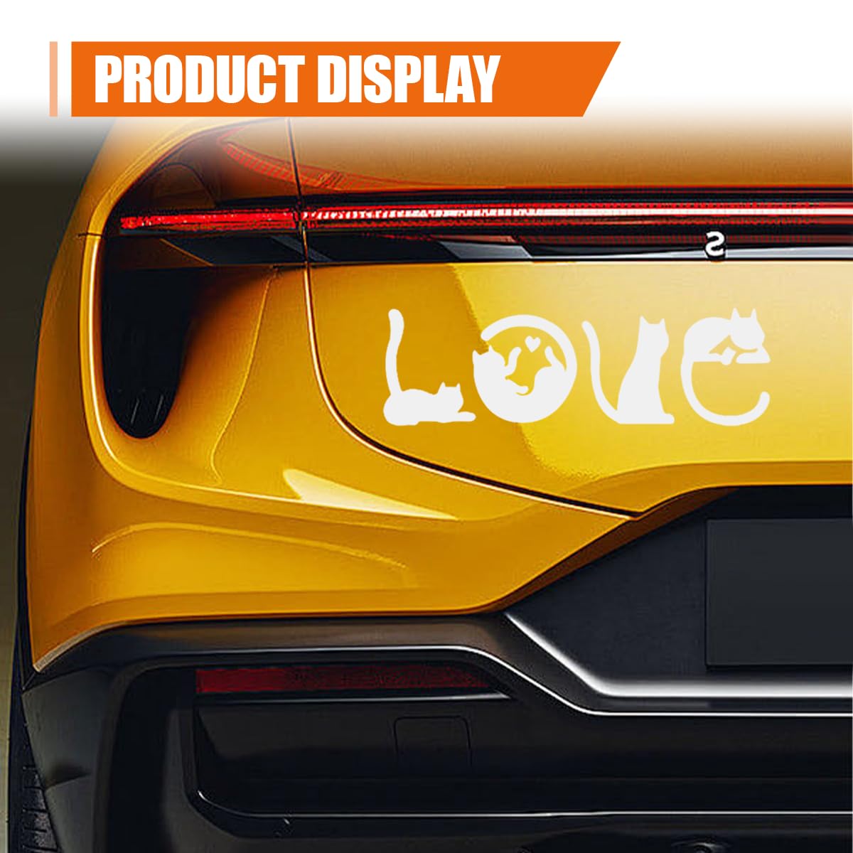 YoRise Cat Car Stickers Waterproof Vinyl Automotive Decals with English Love UV Resistant Bumper Stickers Cute Car Accessories — view 5
