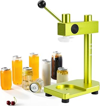 Aluminum Alloy Cup Closing Machine, Hand Tin Can Seamer Machine with Fixed Base, Sealing Capacity 250/330/400/500/700 Ml,For Sealing Pet Bottle Can Green