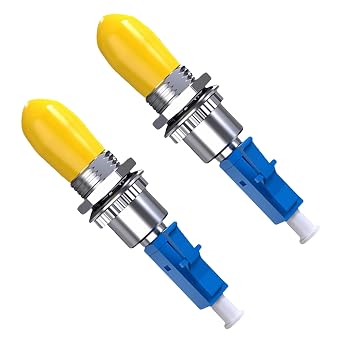 Poyiccot 2-Pack LC to ST Fiber Optic Adapter,Single Mode 9/125um LC/UPC Male to ST/UPC Female Hybrid Fiber Optical Adapter Coupler for Optical Power Meter