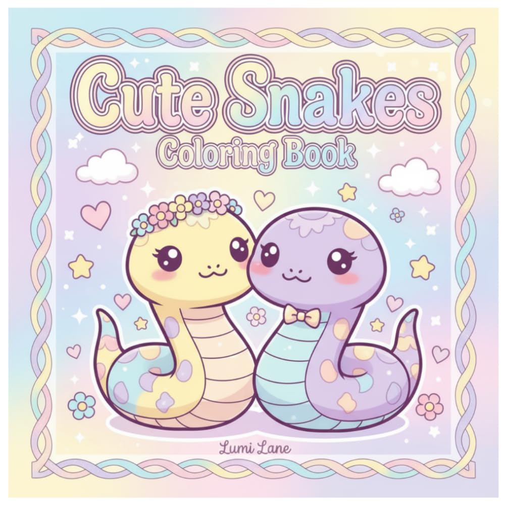 Cute Snakes: Coloring Book