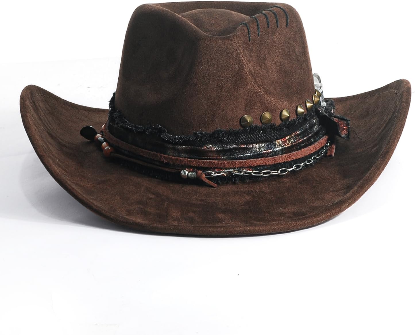 Cowboy Hat Women Mens Western Cowgirl Hats Handmade Roll Up Fedora Hat Wide Brim Felt