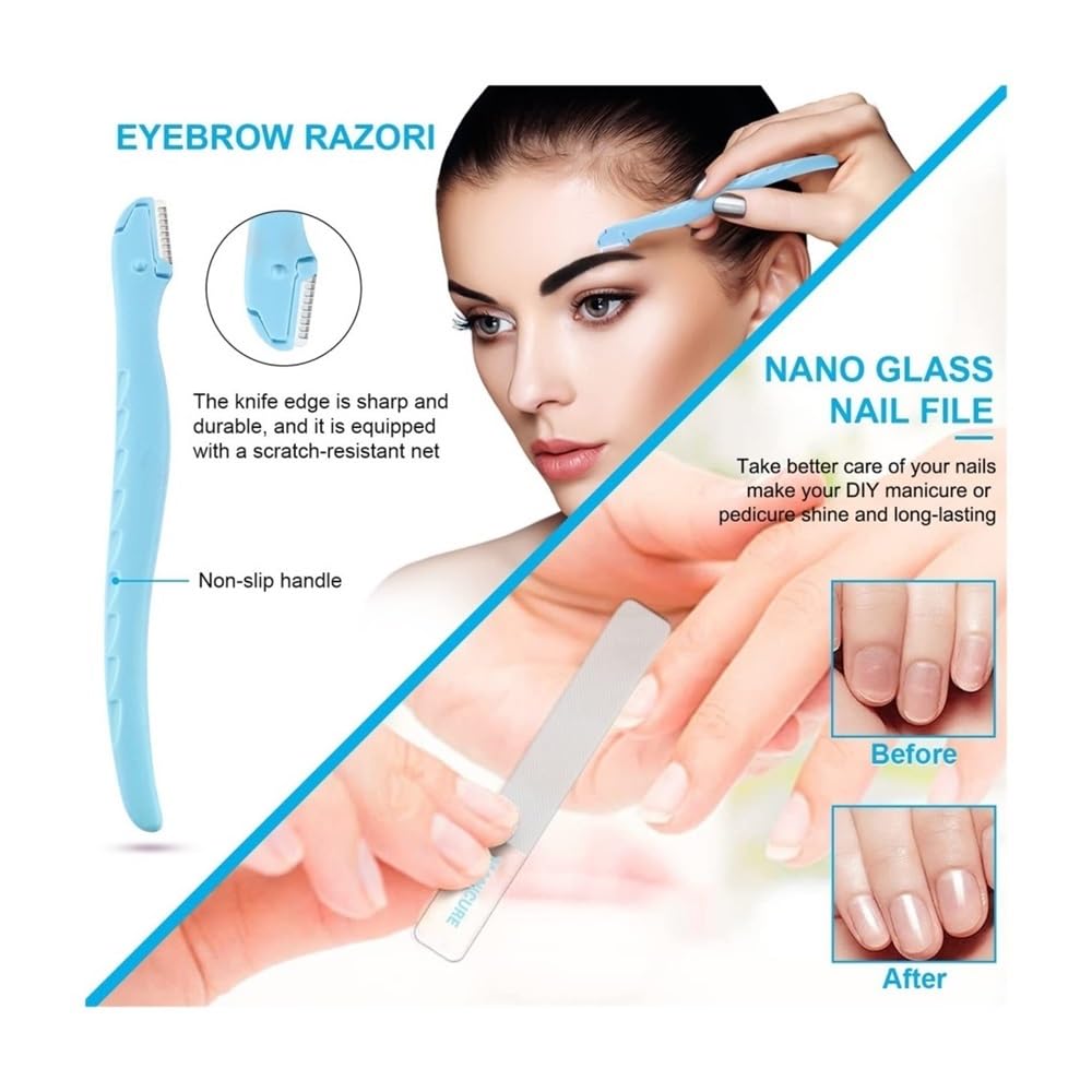 Zestaw obcinaczy do paznokci, 18-częściowy profesjonalny zestaw do manicure i pedicure, zestaw obcinaczy do paznokci z etui podróżnym do stóp, obcinacza do paznokci i obcinaczy do paznokci u nóg(Blue)