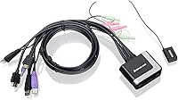 Vista 1 de IOGEAR 2-Port USB HDMI Cabled KVM Switch - 1920 x 1200 60Hz - Hotkey or Remote Button Switch - 2.1 Stereo - USB 2.0 Mouse Port Can Be Used As USB