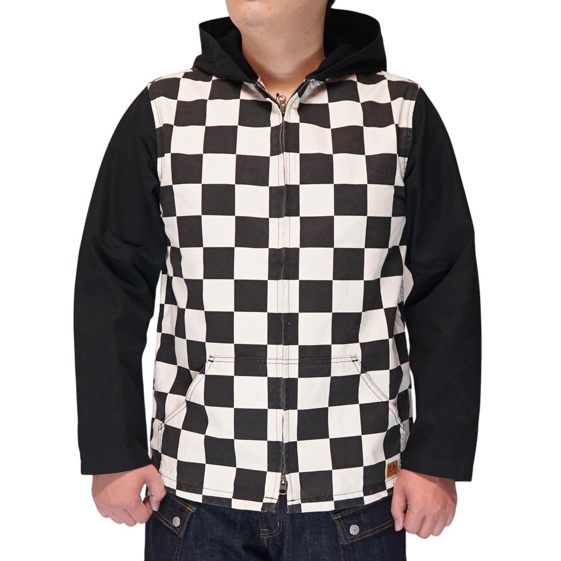 Amazon.co.jp: [児島ジーンズ] ブロックチェック ダブルジップパーカー