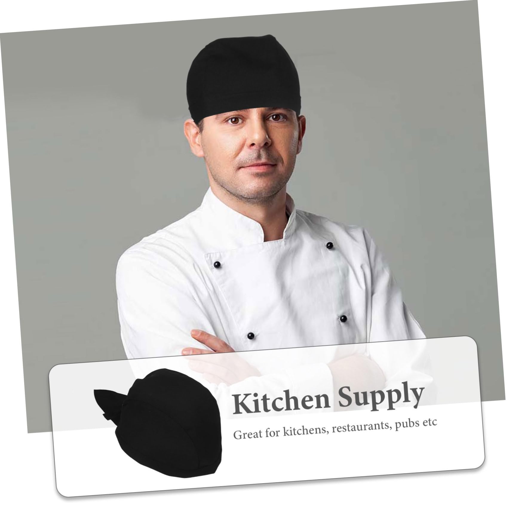 Sombrero De Cocinero Gorros Gorra Absorbente Mujer Gorro Cocinero Gorro De Cocina Sombreros De Cocina De Restaurante Gorras De Chef De Tela De Algodón Black