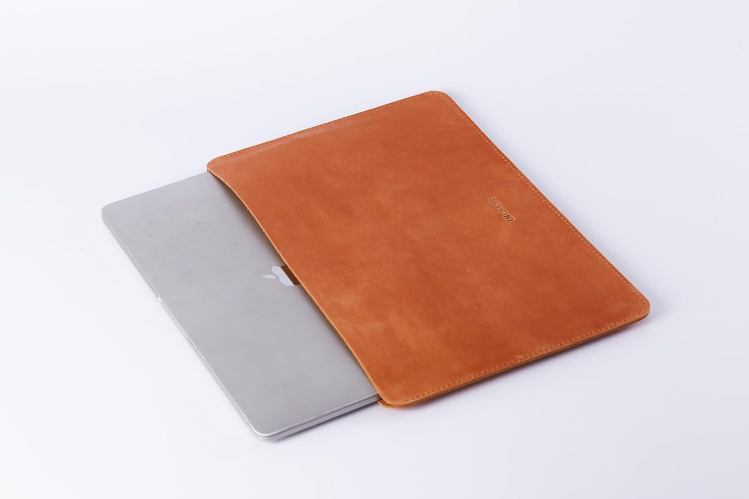 Leather Laptop Sleeve 13" Genuine Leather MacBook Air 13 inch Case - Carrying Protective Cases Compatible with MacBook 13" Air/Pro M1 M2 M3 M4 MAC MAX PRO A2338 A2681 А3113 A3240 A2337, Cognac