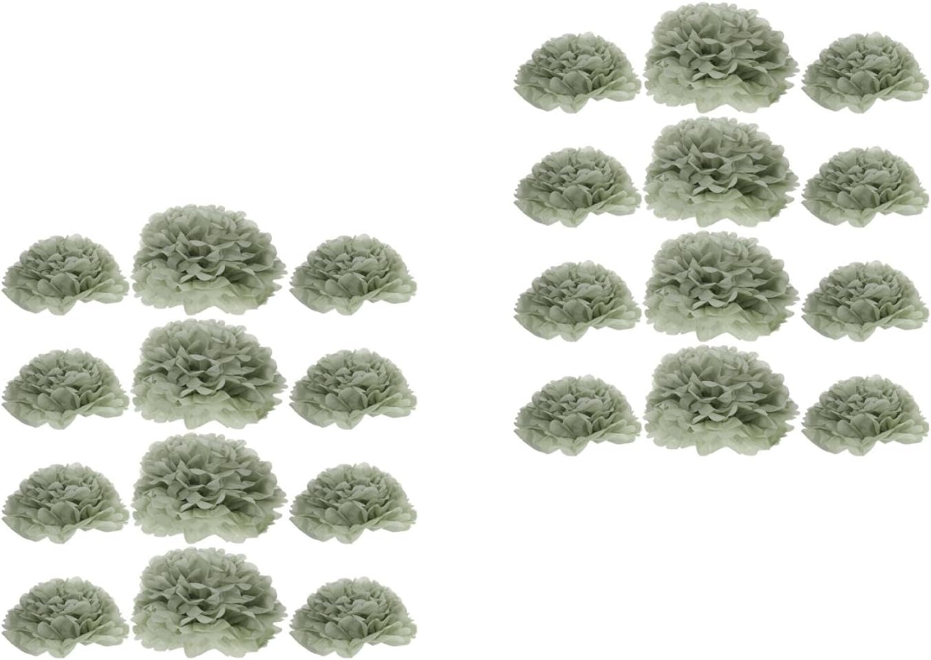 LUOZZY 48 Pcs Green Tissue Paper Pom Poms Hanging Flower Balls Party Decorations for Wedding Baby Shower Birthday Backdrop