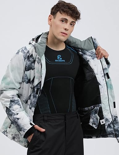 Miniatura 7 de Conjunto de chaqueta y pantalones de esquí para hombre traje de nieve impermeable cálido para exteriores chaquetas de snowboard de invierno traje de