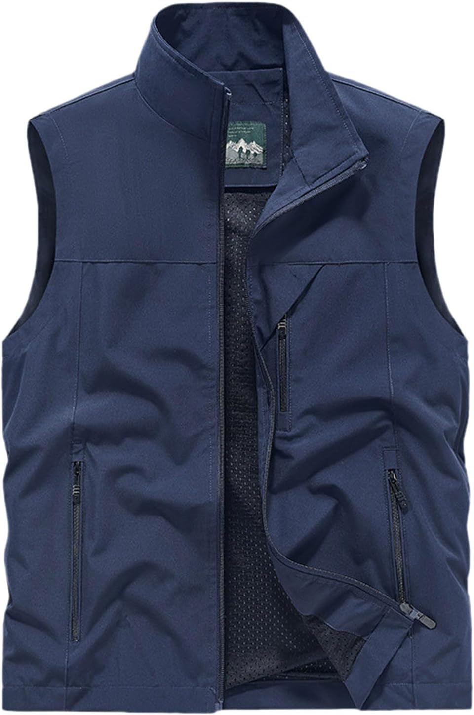Mens Vests Sleeveless Zip Up Jacket Lightweight Casual Golf Windbreakers Hiking Work Tactical Vests Slim fit Outerwear